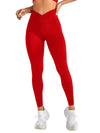 Seamless High Waist Yoga Leggings (Red & Black)