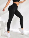 Seamless High Waist Yoga Leggings (Red & Black)