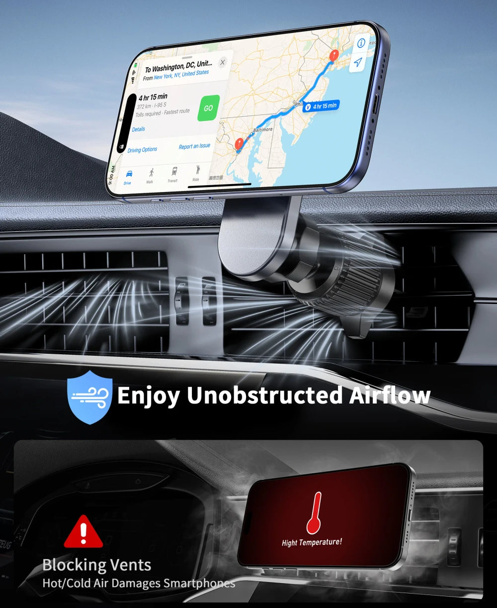 Magnetic Wireless Car Charger Mount