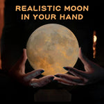 Magnetic levitating moon lamp rotating in mid-air