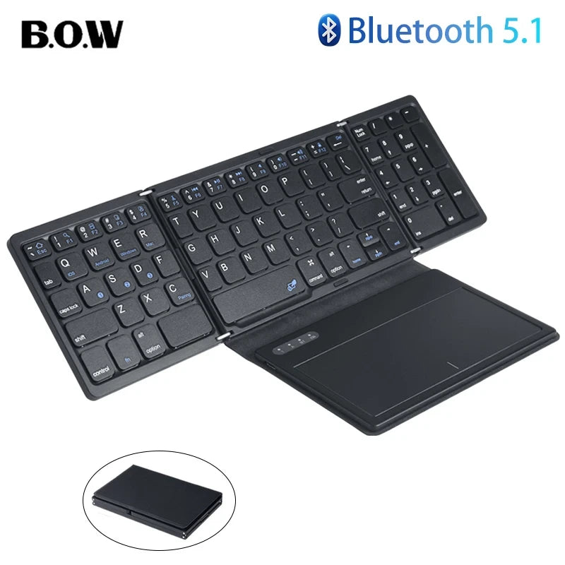 Foldable Bluetooth Keyboard with Touchpad