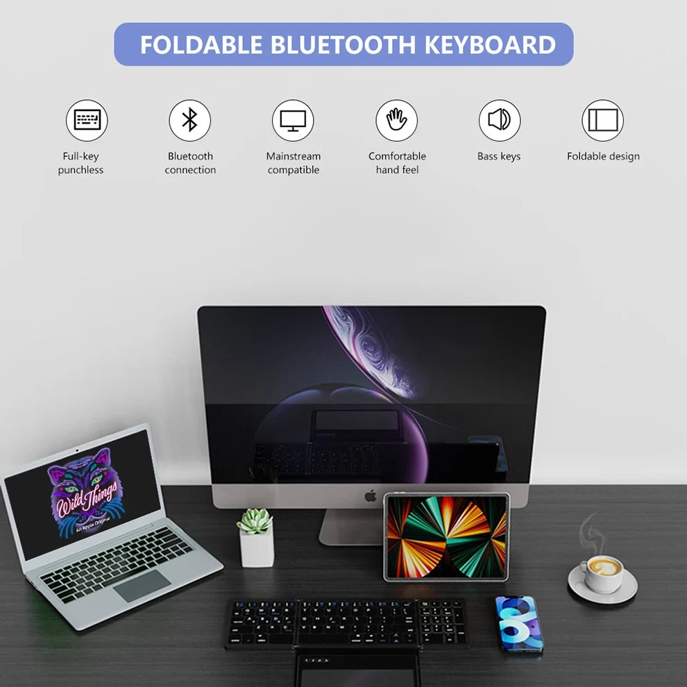 Foldable Bluetooth Keyboard with Touchpad