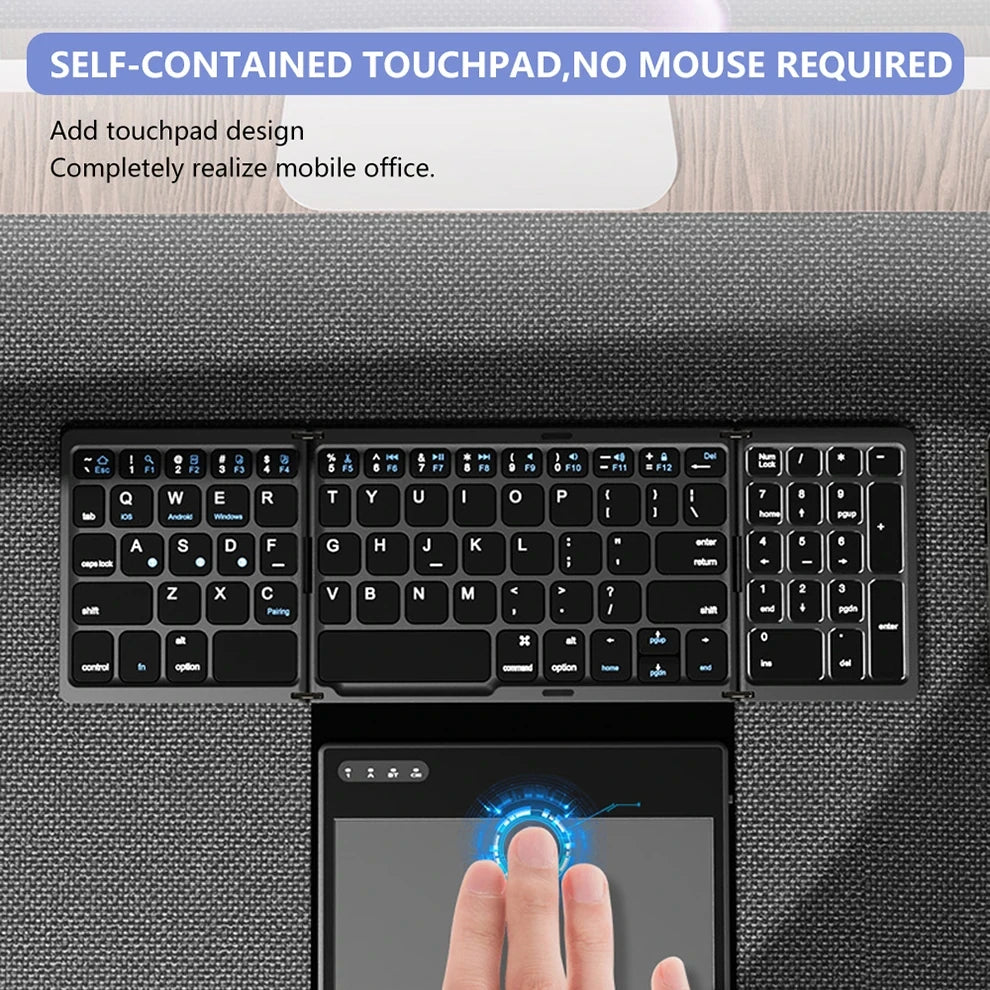 Foldable Bluetooth Keyboard with Touchpad