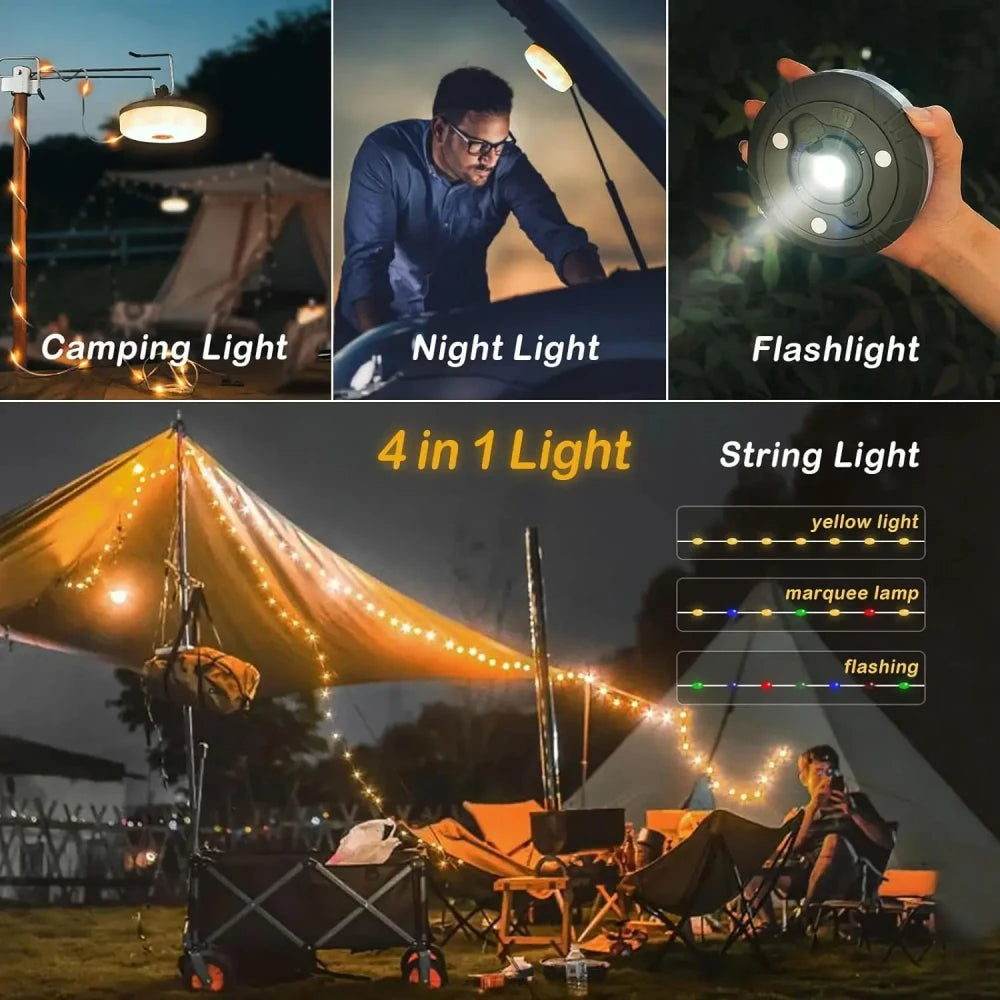 4-in-1 Camping Light and Reel String Lights