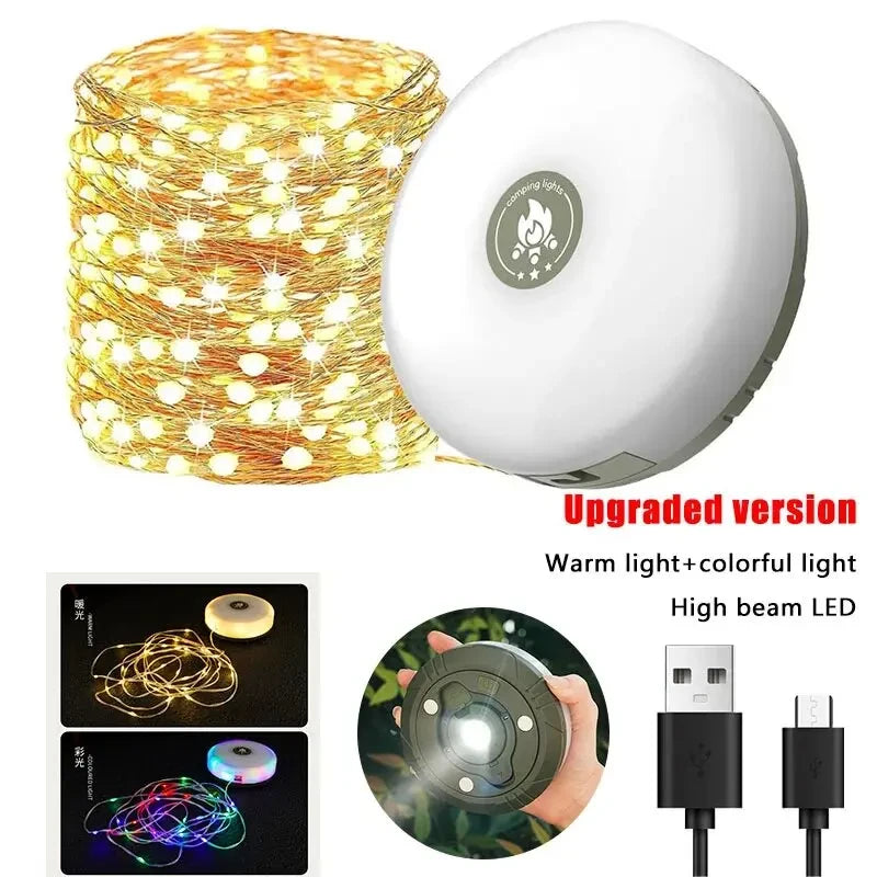 4-in-1 Camping Light and Reel String Lights