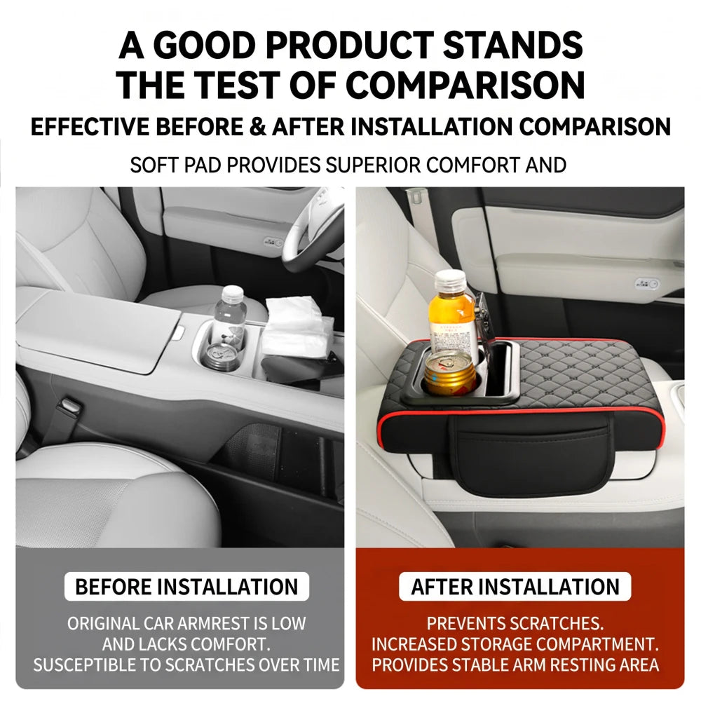 Car Armrest Cushion with Storage