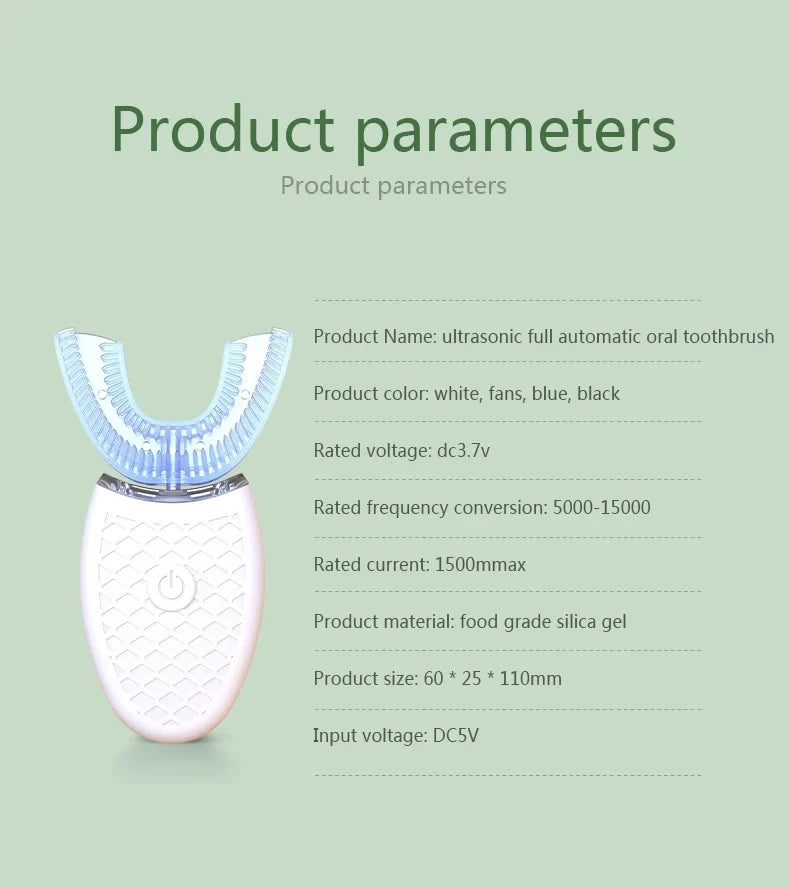 Silicone Sonic Electric U-Type Toothbrush
