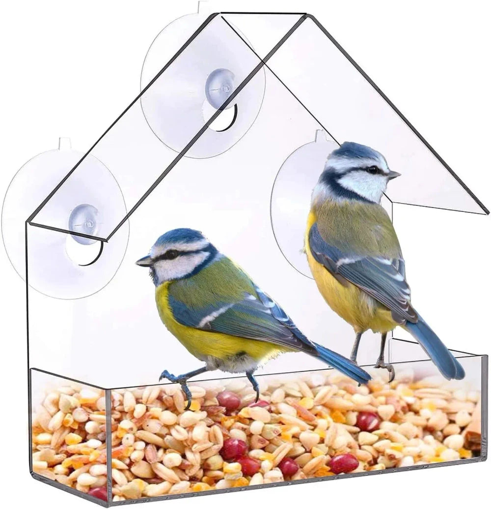 Clear Acrylic Window Bird Feeder
