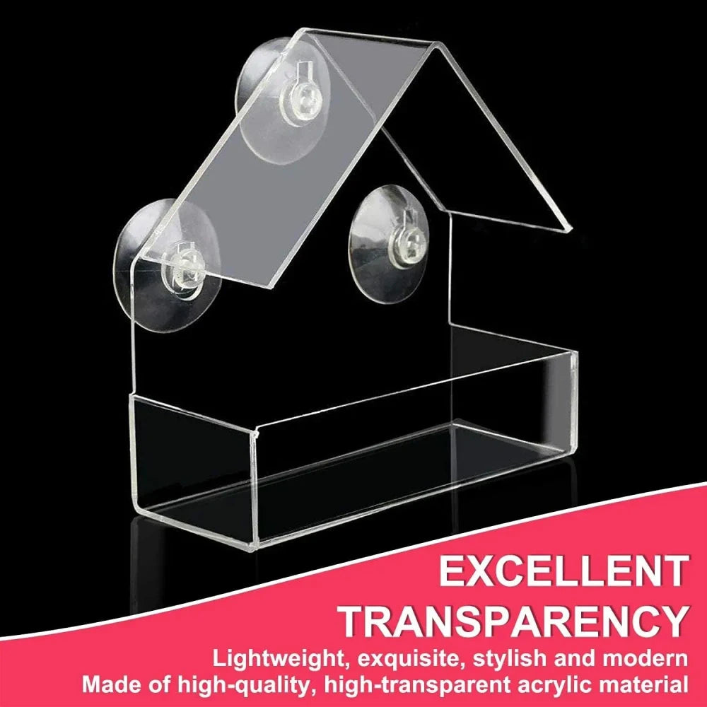 Clear Acrylic Window Bird Feeder