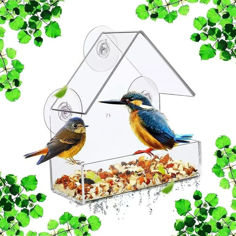 Clear Acrylic Window Bird Feeder