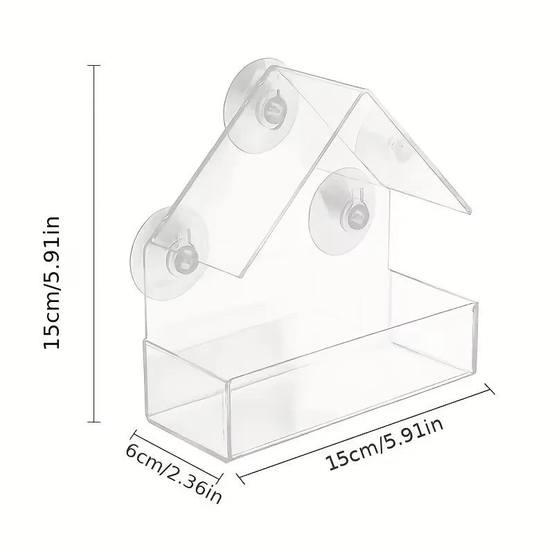 Clear Acrylic Window Bird Feeder