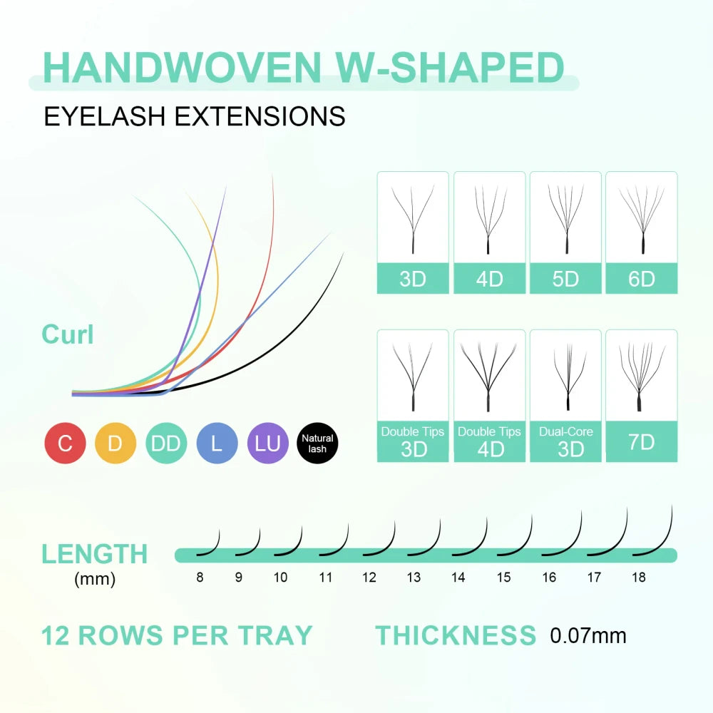 W Shape Eyelash Extension Fans