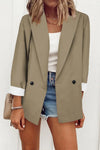 Solid Color Long Sleeve Suit Collar Coat
