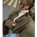 Faux Suede Bomber Jacket