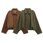 Faux Suede Bomber Jacket