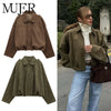 Faux Suede Bomber Jacket