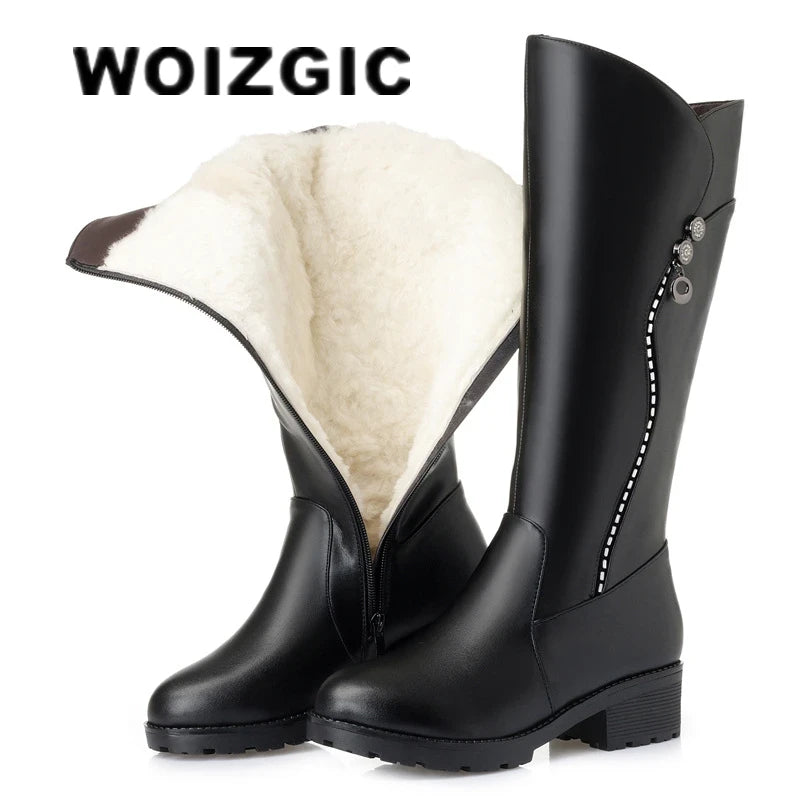 Gefütterte Damen Lederstiefel