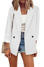 Solid Color Long Sleeve Suit Collar Coat