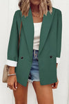 Solid Color Long Sleeve Suit Collar Coat