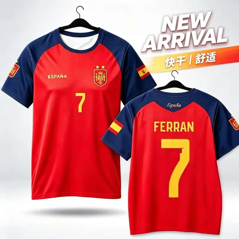 Spain Style 3D Print Football Jersey