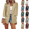 Solid Color Long Sleeve Suit Collar Coat