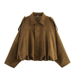 Faux Suede Bomber Jacket